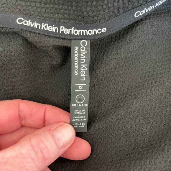 Calvin Klein Performance Bundle of 2 Black Side Tie Activewear Tops Plus 1X NWT - Picture 5 of 16